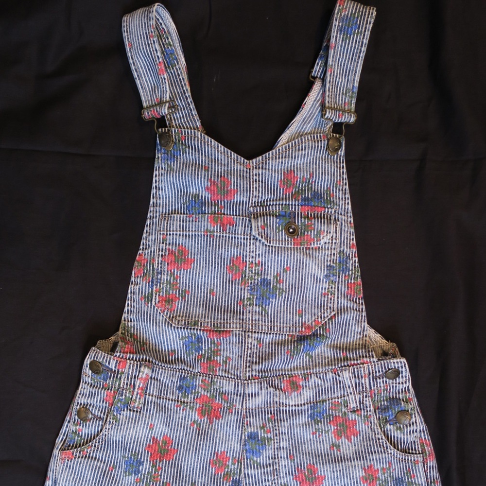 Free People floral overalls